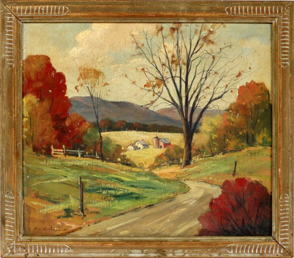 GEORGE G. JOHNS OIL ON CANVAS BOARD 1946 (1 of 3)