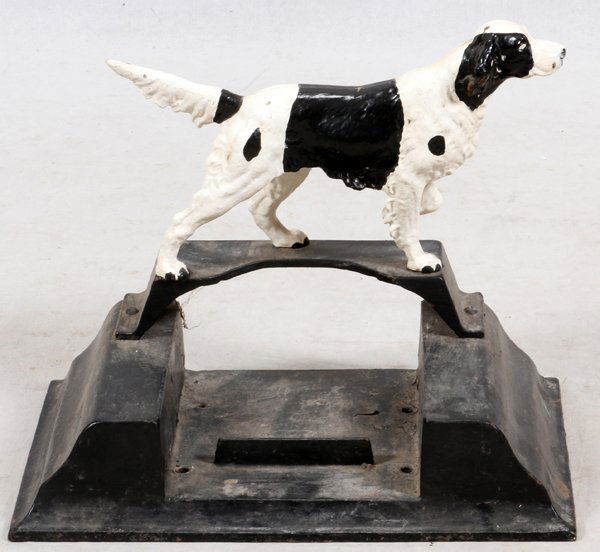 PATINATED DOG FORM CAST IRON BOOT SCRAPER (1 of 2)