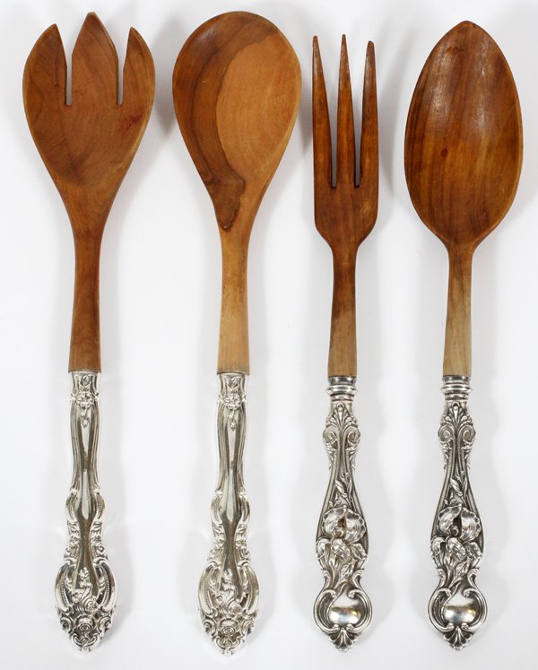 AMERICAN STERLING-HANDLE SALAD SERVERS TWO SETS (1 of 2)