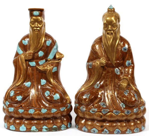 CHINESE PORCELAIN FIGURES MOUNTED AS LAMPS PAIR (1 of 3)