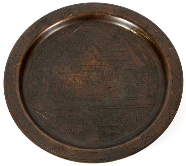 EGYPTIAN REVIVAL STYLE BRONZE CALLING CARD TRAY (1 of 4)