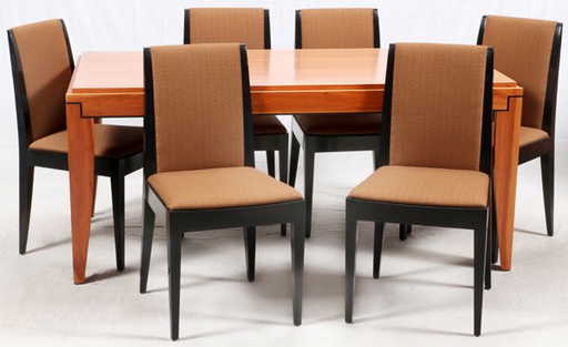 Roche Bobois Cherry Dining Table Gorman Chairs