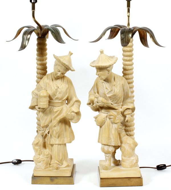CHINESE FIGURAL LAMPS TWO PIECES (1 of 2)