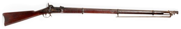 U.S. L.G. & Y. WINDSOR .58 CAL PERCUSSION CAP RIFLE: U.S. L.G. & Y. WINDSOR, VT., .58 CAL PERCUSSION CAP RIFLE, C1863, L 40" BBL:U.S. L.G. & Y. ( Lamson, Goodnow & Yale), percussion cap rifle,40" bbl, two leaf rear sight with full walnut stock, barrel b