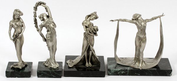 CHILMARK STUDIO PEWTER FIGURES OF WOMEN, FOUR (1 of 2)