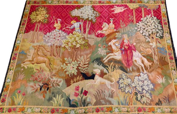 HAND-WOVEN WOOL TAPESTRY ANTIQUE (1 of 4)