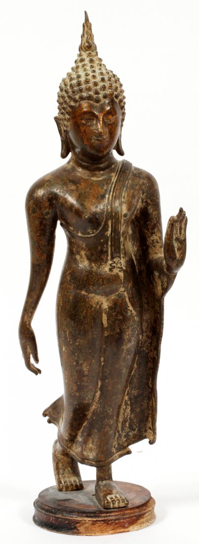 THAI/SIAM BRONZE FIGURE OF BUDDHA (1 of 2)