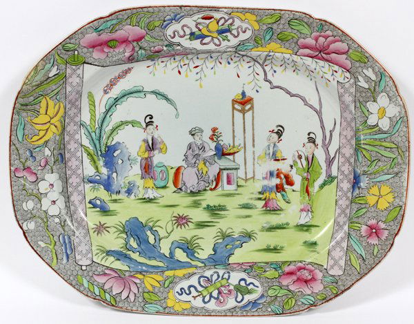 ENGLISH IRONSTONE PLATTER C. 1850 (1 of 2)