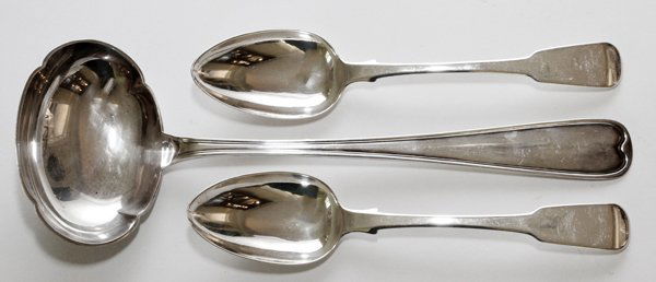 GEORGE III STERLING SERVING SPOONS (1 of 2)