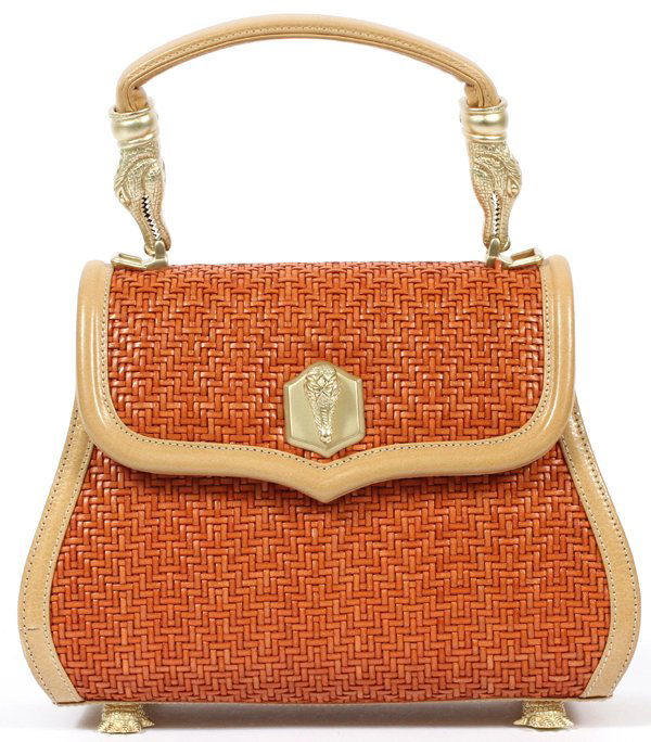 BARRY KIESELSTEIN-CORD LEATHER & WOVEN TROPHY BAG (1 of 3)