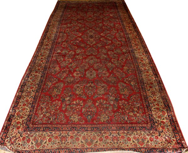 SAROUK DESIGN WOOL ORIENTAL CARPET SEMI-ANTIQUE (1 of 3)