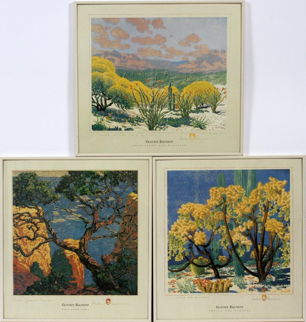 AFTER GUSTAVE BAUMANN PRINTS THREE FRAMED (1 of 3)