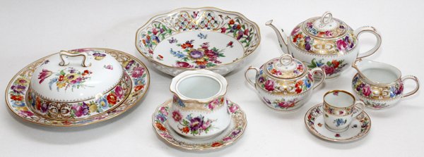 DRESDEN PORCELAIN CHINA TEA SET 5 PIECES CIRCA 1900 (1 of 3)