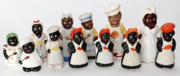 BLACK AMERICANA HAND PAINTED SALT & PEPPER SHAKERS (1 of 1)