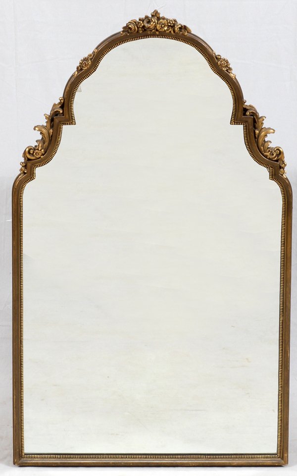 CARVED WOOD & GILT WALL MIRROR (1 of 2)