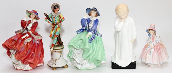 ROYAL DOULTON & ITALIAN PORCELAIN FIGURES FIVE (1 of 2)