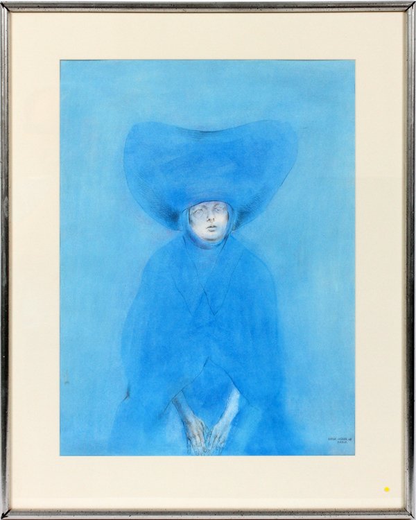 RAFAEL CORONEL PASTEL & PENCIL DRAWING ON PAPER (1 of 4)