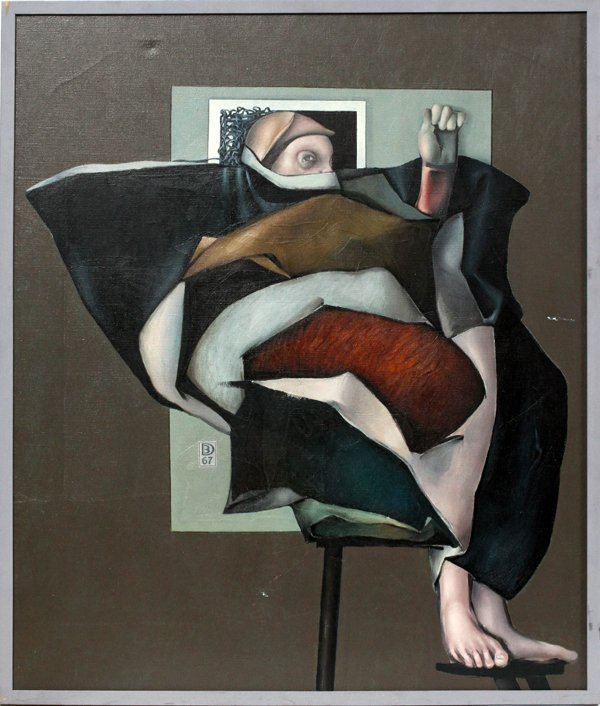 DAVID BECKER OIL ON CANVAS 1967 (1 of 5)