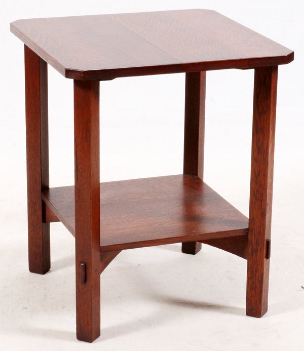 GUSTAV STICKLEY OAK LAMP TABLE C.1903 (1 of 6)