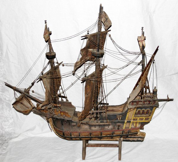050141 GERMAN WOOD MODEL, SAILING SHIP "SANTA MARIA"