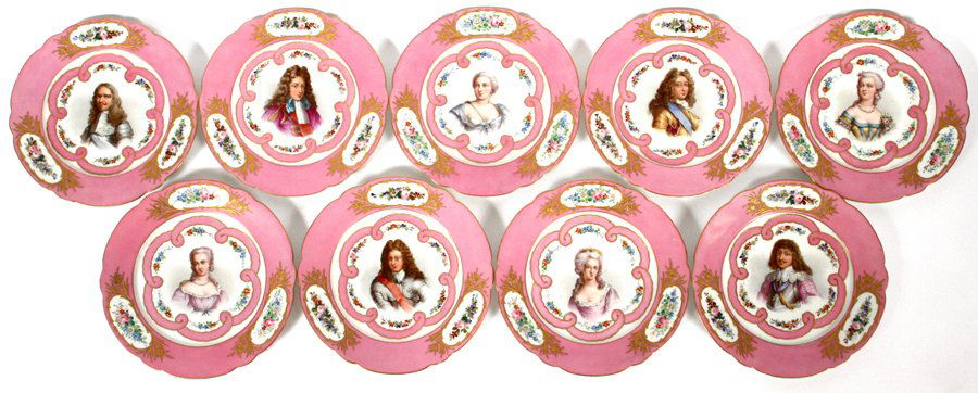 SEVRES FRENCH PORCELAIN PORTRAIT PLATES NINE (1 of 9)