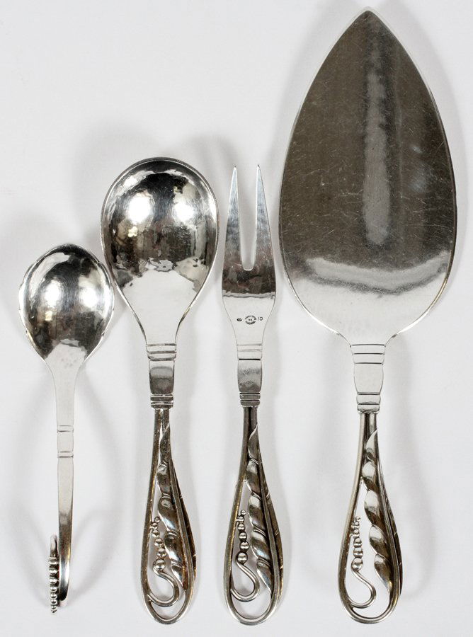 GEORG JENSEN STERLING DESSERT SET EARLY 20TH CENT. (1 of 2)
