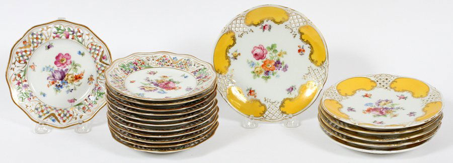 SCHUMANN DRESDEN PORCELAIN DESSERT PLATES 18 (1 of 2)