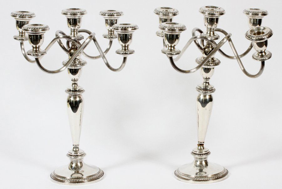 STERLING CANDELABRAS PAIR AS IS (1 of 3)