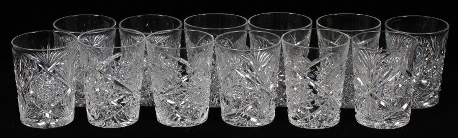 BRILLIANT PERIOD HAND CUT CRYSTAL TUMBLERS (1 of 2)