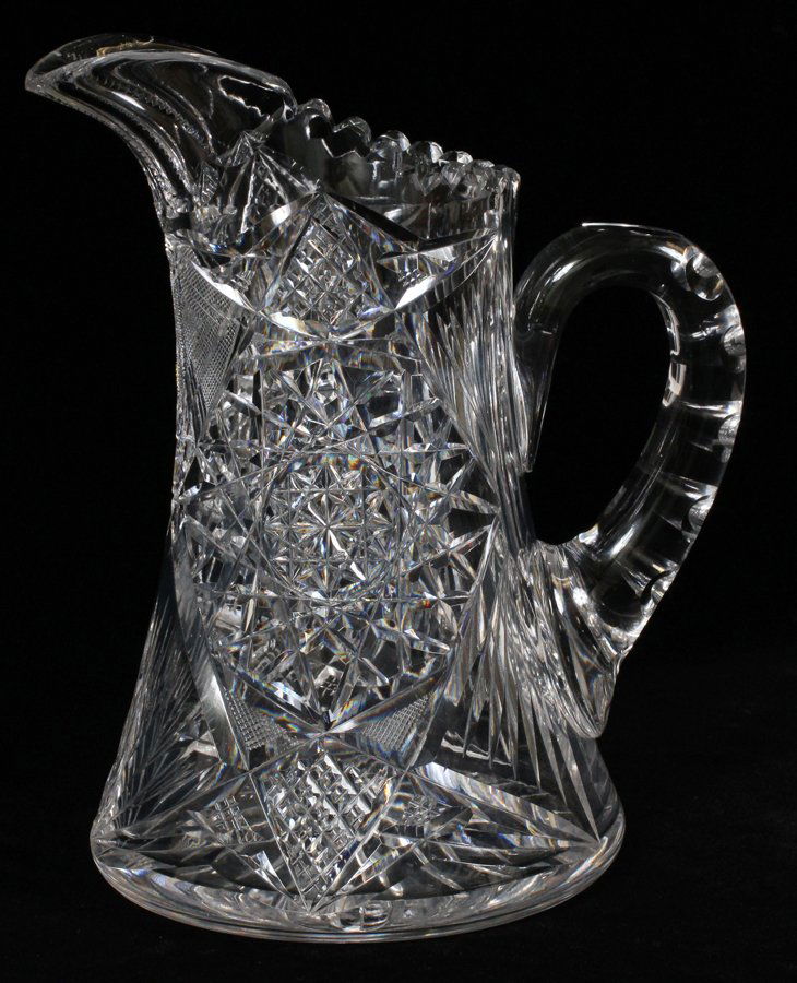 CUT GLASS WATER PITCHER (1 of 2)