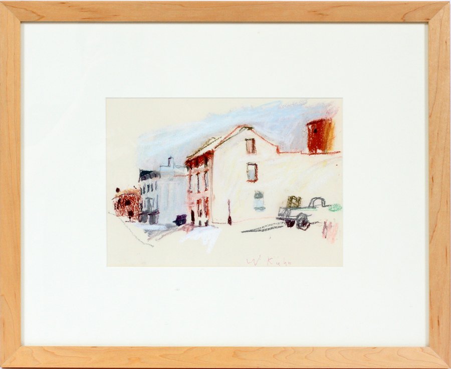 WOLF KAHN PASTEL ON PAPER: WOLF KAHN (AMER-GERMAN B1927) PASTEL ON PAPER, "CITY SCENE":Signed lower right. 8" x 11 1/2". 1970