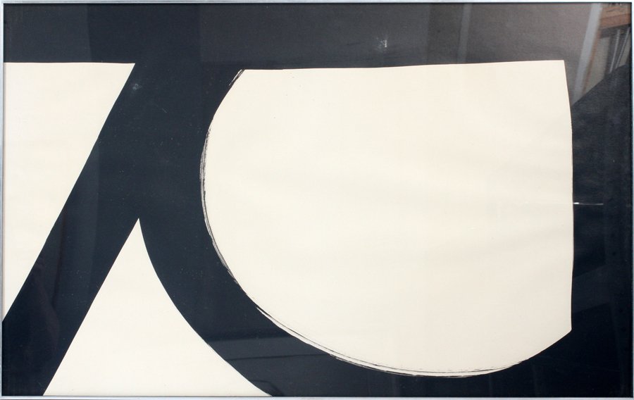 AL HELD (AMERICAN, 1928-2005), INDIA INK ON PAPER, 1968: AL HELD (AMERICAN, 1928-2005), INDIA INK ON PAPER, 1968, H 22", W 35, "D SERIES 9": 22 1/2"x 35", From Donald Morris. Includes Ameringer McEnery Yohe Gallery catalog: "Held: Concrete Abstraction".