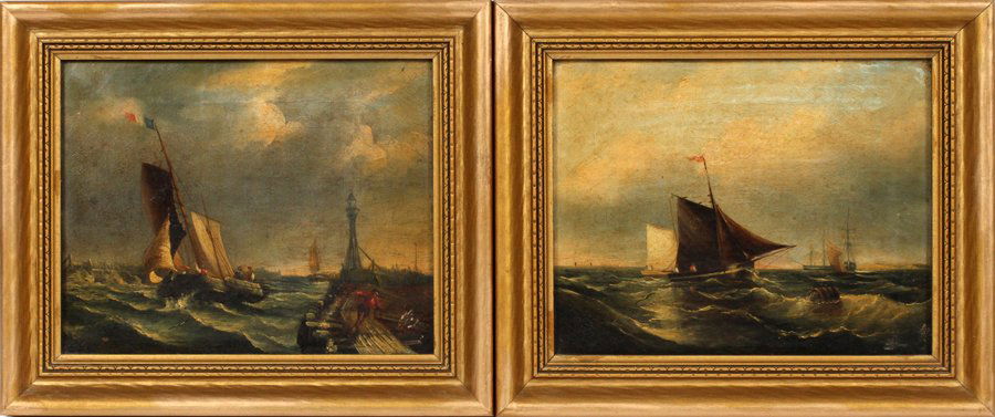 BRITISH OIL ON CANVAS LATE 19TH C. PAIR (1 of 4)