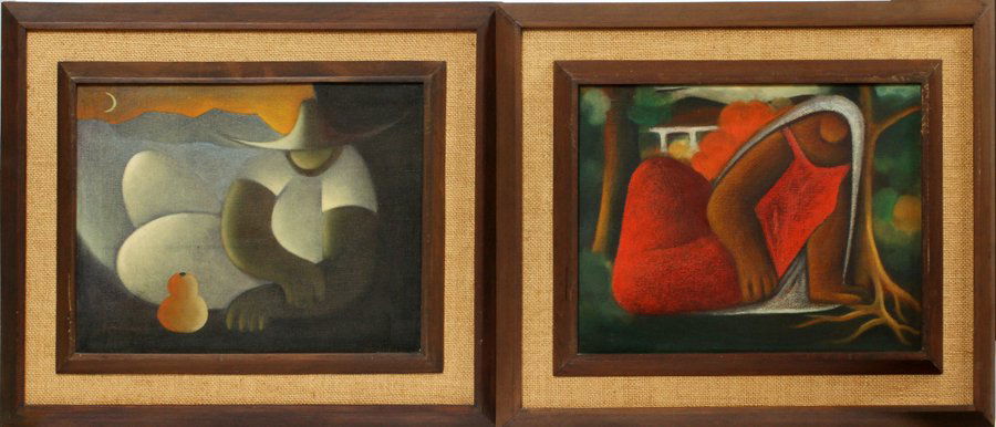 VICTOR MANUEL CANCINO OILS ON CANVAS PAIR (1 of 3)