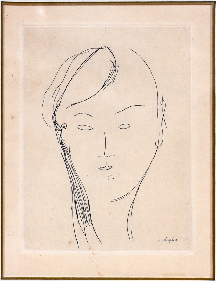 AMEDEO MODIGLIANI ETCHING ON PAPER (1 of 4)