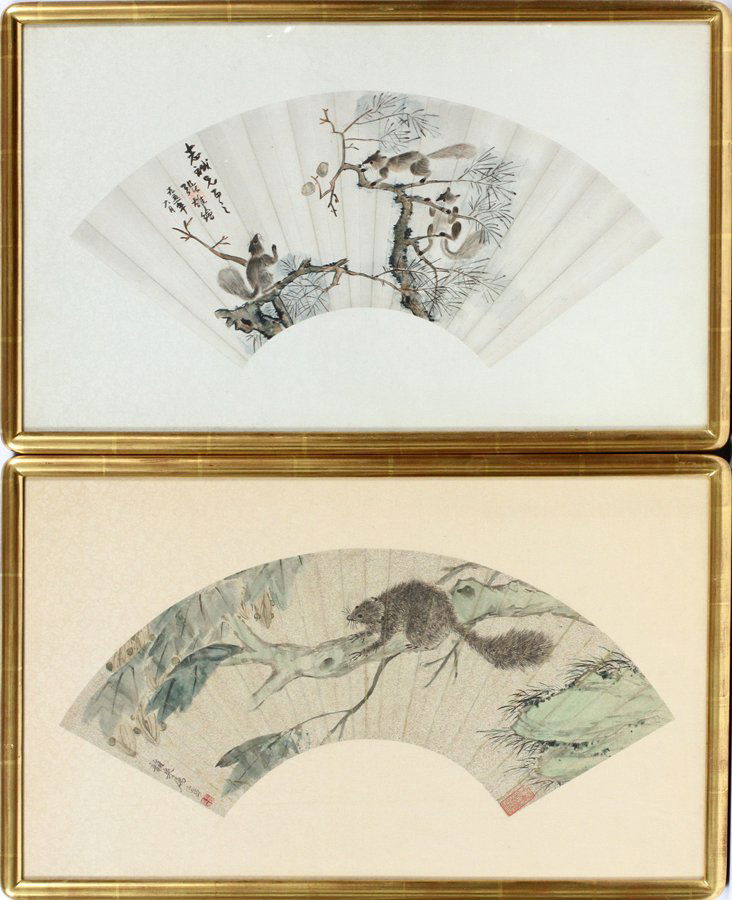 FAN FORM WATERCOLORS PAIR (1 of 3)