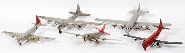 MARX & WYANDOTTE STAMPED METAL AIRPLANES C1950 (1 of 2)