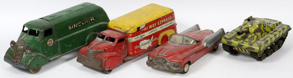 MARX PRESSED METAL AND TIN LITHO TOY TRUCKS CAR (1 of 3)