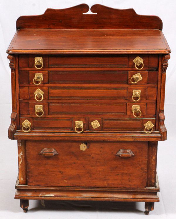 VICTORIAN WALNUT SILVER CHEST (1 of 3)