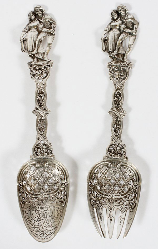 A STERLING SILVER SALAD SERVING SET (1 of 6)