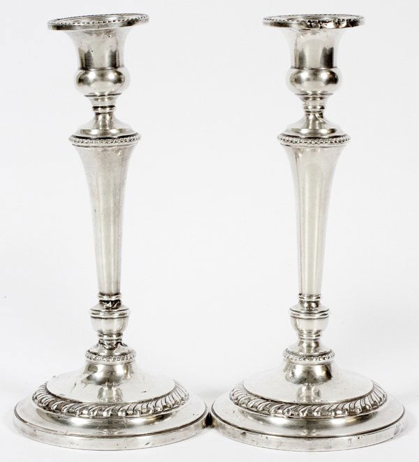 AMERICAN STERLING SILVER CANDLESTICKS PAIR (1 of 2)