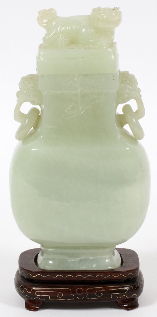 CHINESE CARVED JADE VASE (1 of 2)