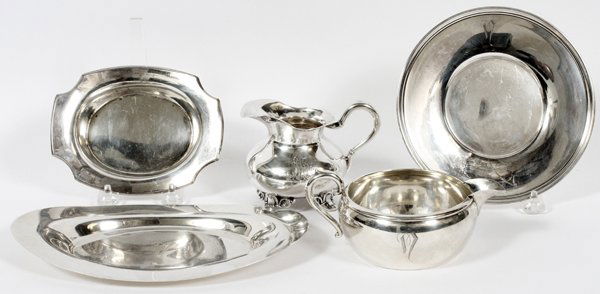 AMERICAN STERLING SILVER CREAMERS AND DISHES (1 of 2)
