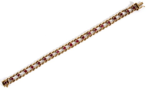 14KT YELLOW GOLD & GARNET BRACELET (1 of 4)