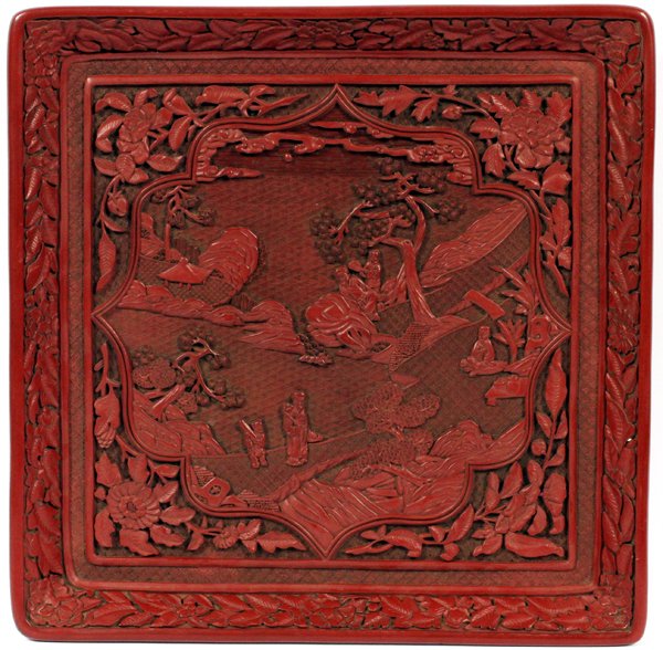 CHINESE CINNABAR TRAY (1 of 4)