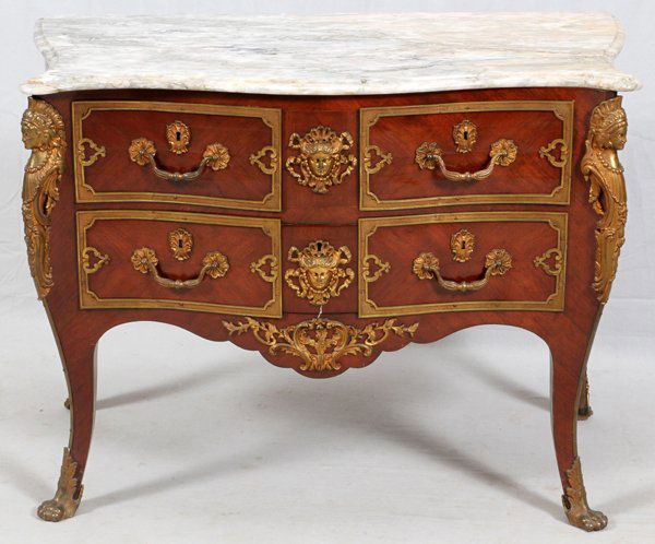 LOUIS XIV STYLE MARBLE TOP COMMODE (1 of 3)