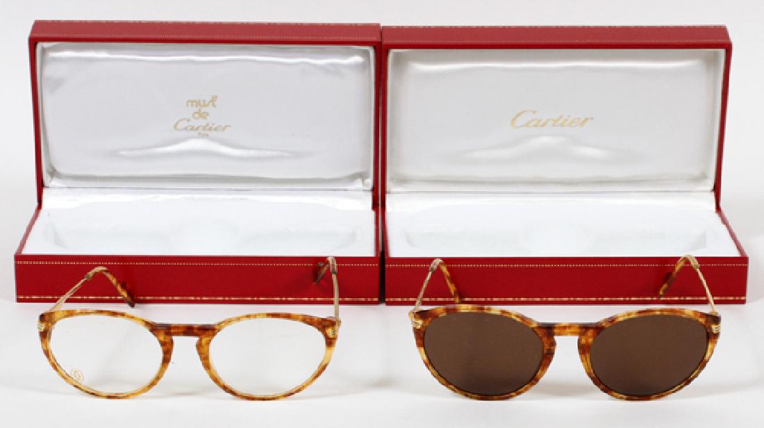 MUST DE CARTIER EYEGLASS COLLECTION 66 PAIRS: MUST DE CARTIER, EYEGLASS COLLECTION, 66 PAIRS:collection numerous styles including: 'Blond Marble', 'Jaspe Blond', 'Tigre Rouge' and 'Jaspe Mel Dore' to name a few. Total of 56 pairs. Most include so