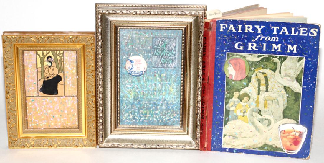 SHARON WYSOCKI HAND PAINTED BOOK COVER ART 3 PIECES: SHARON WYSOCKI (AMERICAN, CONTEMPORARY), HAND PAINTED BOOK COVER ART, 3 PIECES H 7" TO 11", W 4" TO 9":Not framed. From Waysocki's Banned Books, US Art Tour. Lot includes: "Rebellions Heroine" (the bo