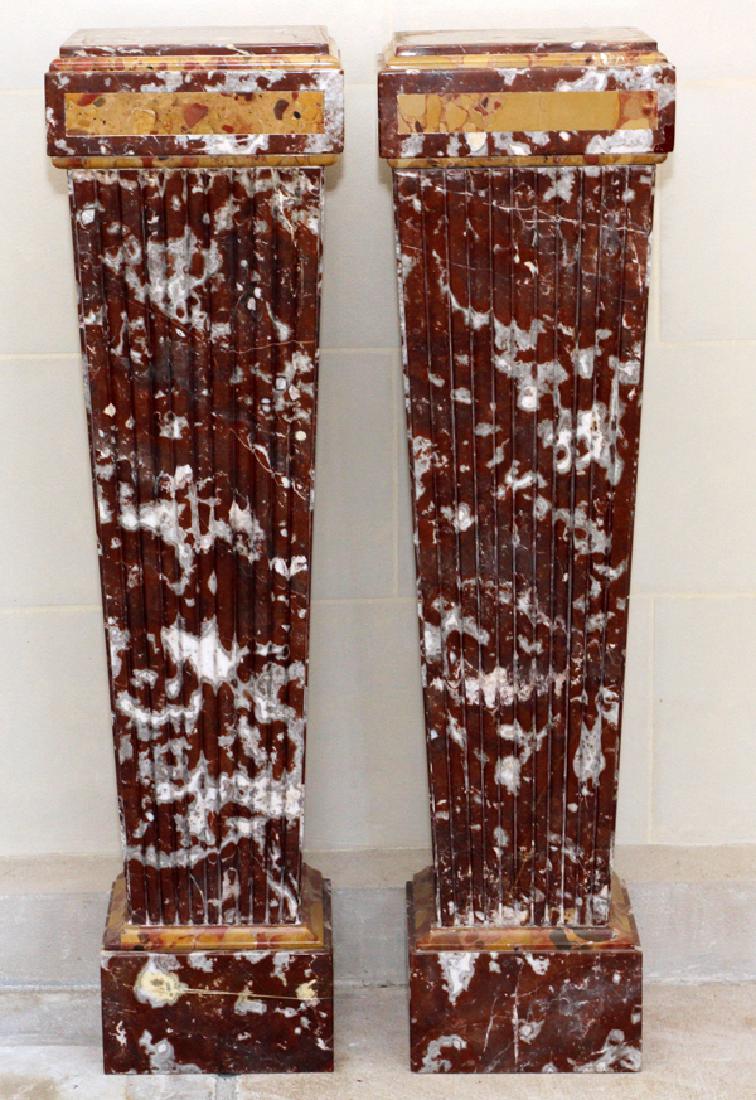 MODERN ROUGE MARBLE COLUMNS PAIR (1 of 3)