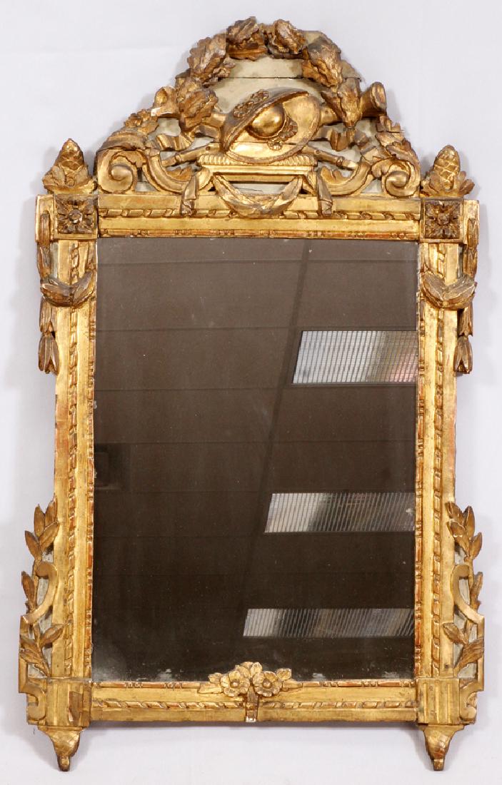 CONTINENTAL GILT WOOD AND GESSO MIRROR 19TH CENTURY (1 of 4)
